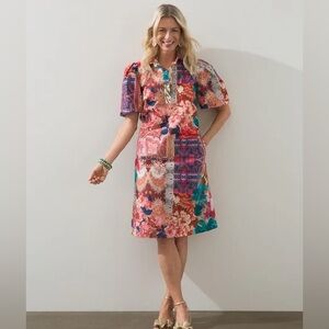 PIpima Print Balloon Sleeve Dress Chicos